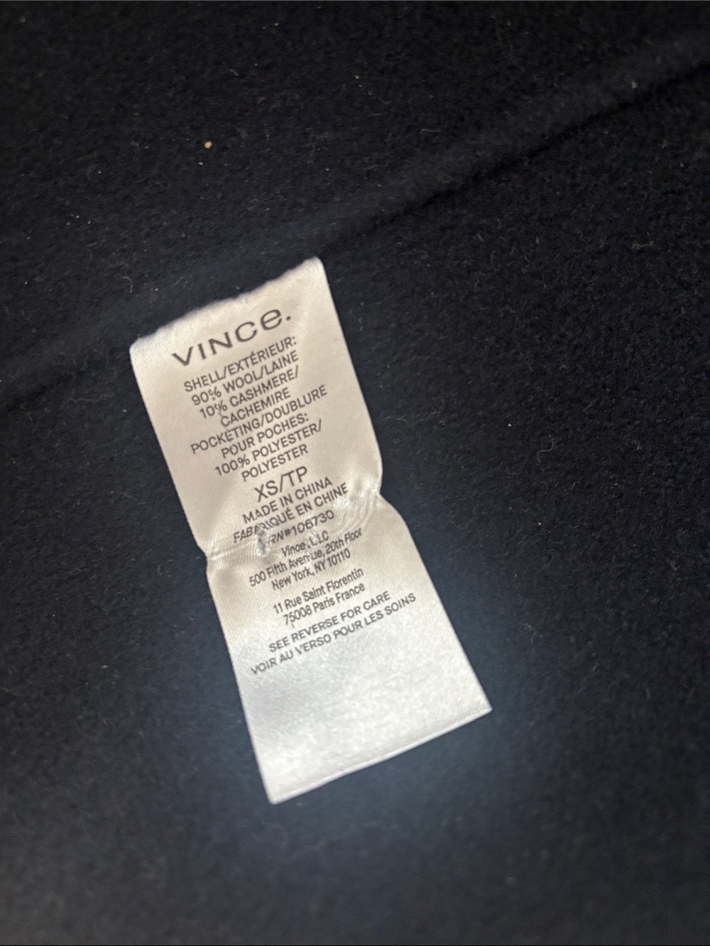Vince Wool Tie Front Coat Black XS - Picture 2 of 4